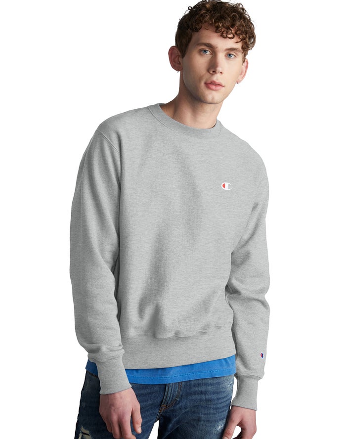 Champion Herre Sweatshirt Grå - Reverse Weave Crew - Danmark KDO-853079